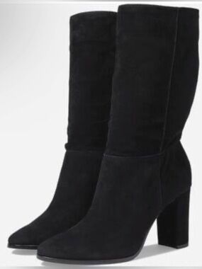 NWOT Lauren Ralph Lauren Artizan II Mid-Calf Black Suede Pull-On Boot - Size 9.5